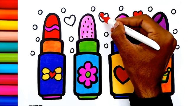 Lipstick Drawing, Colouring and Painting for kid's, Toddlers | How to Draw Lipstick Drawing смотреть онлайн