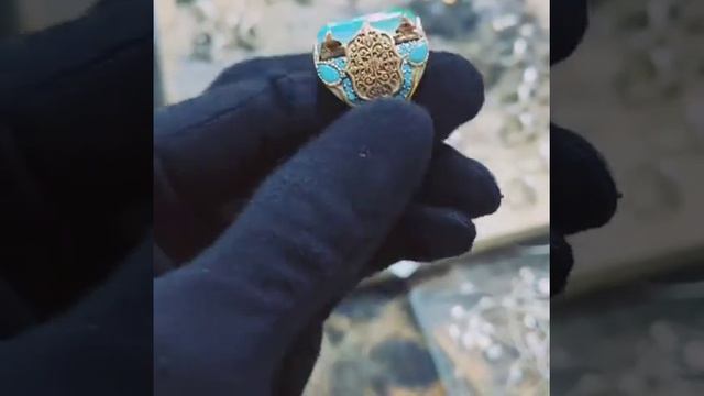 Перстень с бледно голубым камнем ручной работы Аквамарин и бирюза ручной работы смотреть онлайн