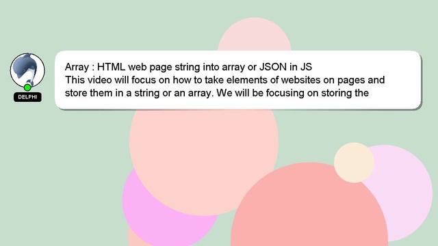 Array : HTML web page string into array or JSON in JS смотреть онлайн