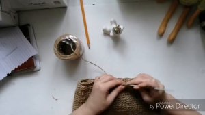 Сумка торба из джутового шпагата,крючком.