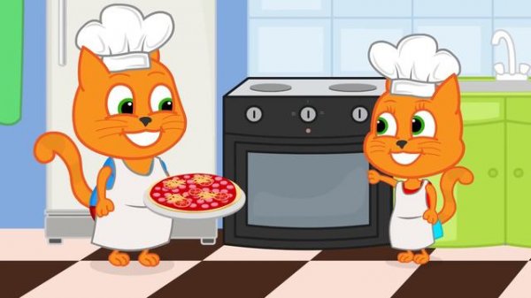 Cats Family in English - Halloween Ghosts Cartoon for Kids