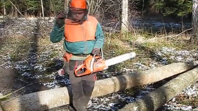 Referencing jammed tree chainsaw Husqvarna 357 XP смотреть онлайн