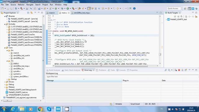 stm32 tutorial, kezdo, magyarul 02 init spi usart gpio смотреть онлайн