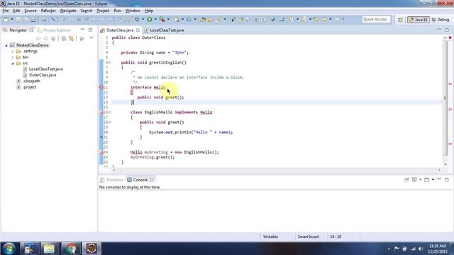 Java nested classes (Local Classes-Interface) | Java Tutorial смотреть онлайн