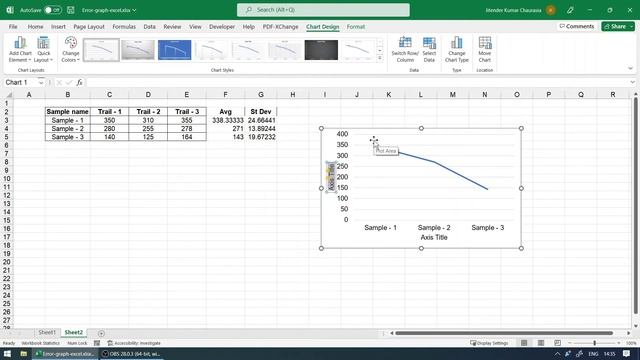 Line charts with Error Bar in MS Excel смотреть онлайн