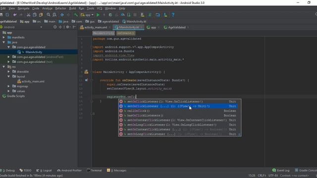 Make Message Age Validated using if Conditional with Kotlin - Android Studio 3 смотреть онлайн