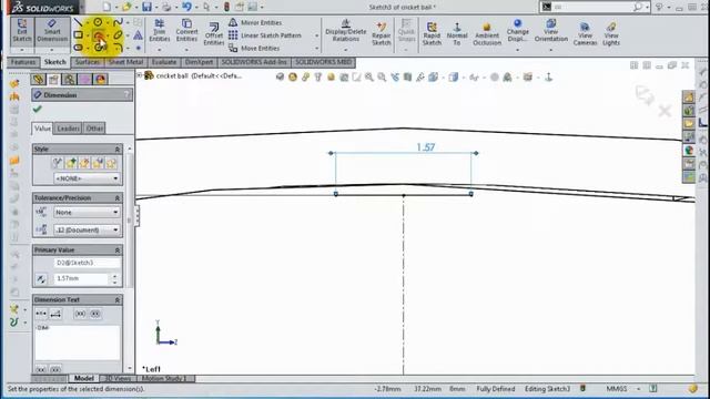 Solidworks Tutorial Sketch Model 29 - Cricket Ball смотреть онлайн