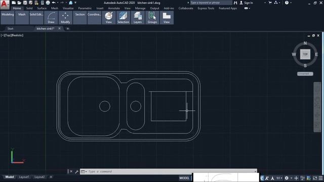 AUTOCAD 3D MODELING KITCHEN SINK