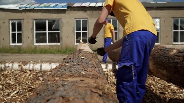Изготовление срубов. Подготовка бревна к рубке. смотреть онлайн