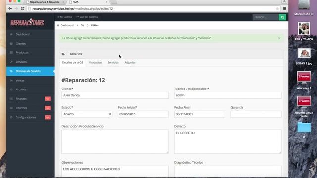 RMA WEB - Sistema Orden de servicio Grátis - PHP e MySQL Software Taller Informatica Parte 3 смотреть онлайн