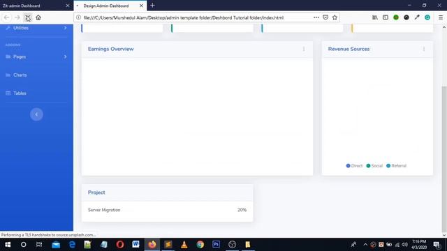 Web Design Beginners Tutorial 2020 Bangla Admin Dashboard Template Design by bootstrap 4 Part 13 смотреть онлайн
