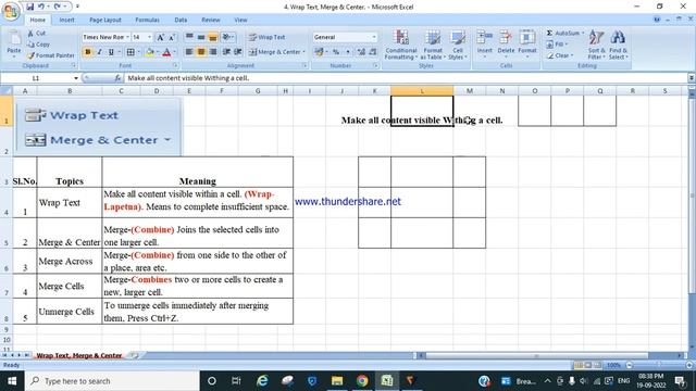 In Excel, Wrap Text, all Merge & Centre смотреть онлайн