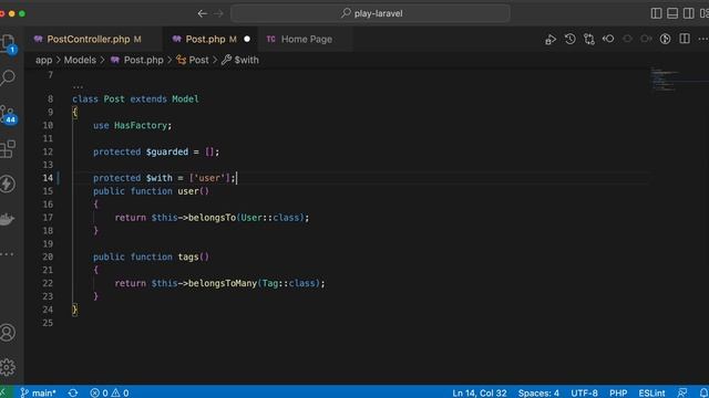 Laravel advanced Eloquent | 4 tips about eager loading . #freetopg #laravel #php смотреть онлайн