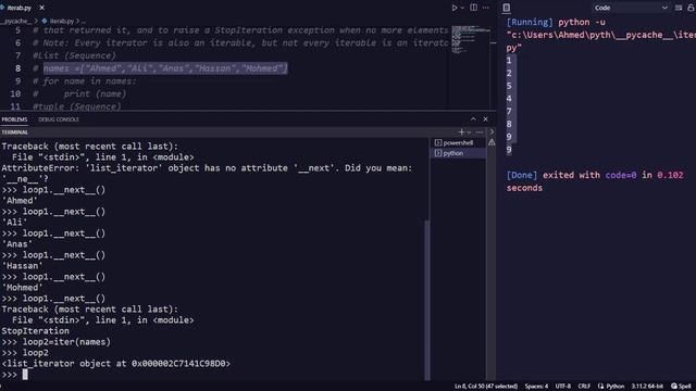 40- Iterator -Iteration - Iterable - دورة البايثون смотреть онлайн