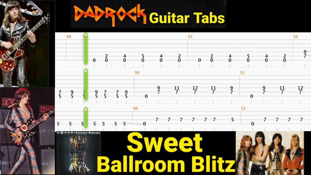 Ballroom Blitz - Sweet - Guitar + Bass TABS Lesson смотреть онлайн
