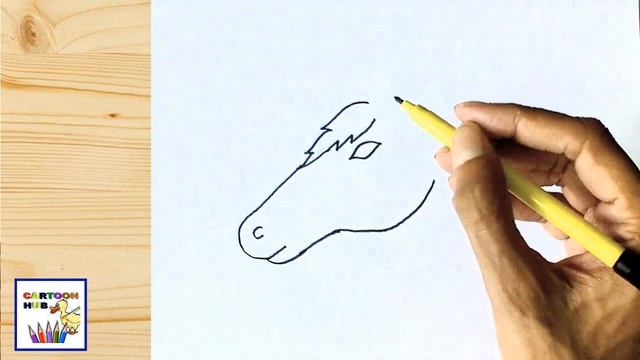 How to Draw a Horse head! face side easy way step by step смотреть онлайн