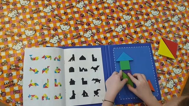 Танграм деревянный обучающий в виде книги TANGRAM WOODINESS