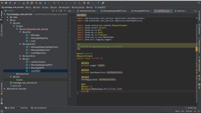 14 урок. Java REST service. Создание REST классa для пользователя смотреть онлайн