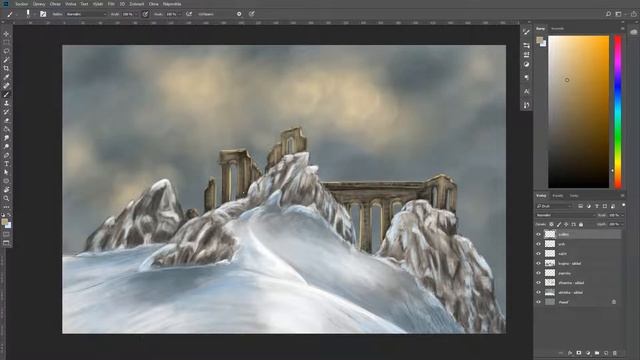 Wacom Cintiq 16 + Adobe Photoshop - Snowy Ruins смотреть онлайн