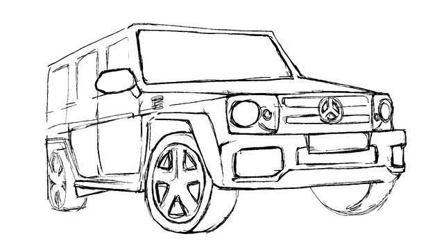 How To Draw Mercedes Gelandewagen