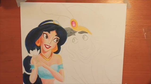 Drawing: JASMINE & ALADDIN | Disney | BUDGET ART смотреть онлайн