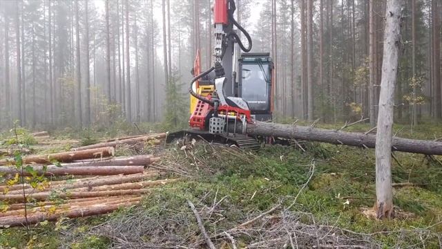 Финская харвестерная головка NISULA 555C на базе экскаватора VOLVO 145