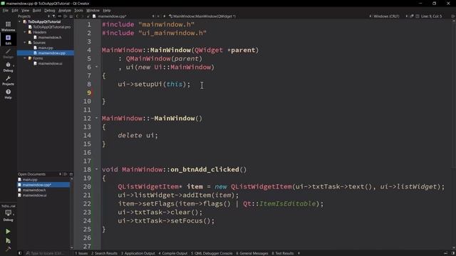 To-Do App In Qt C++ - Qt Widgets Crash Course