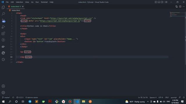 PyScript | python codeni htmlda ishlatish | Frontend | Python смотреть онлайн
