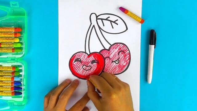 Как нарисовать ВИШЕНКИ - рисунки летом смотреть онлайн