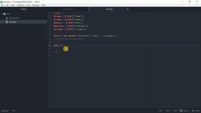 INSERT Form Data INTO MySQL database Using PHP | Xampp | MySQL | PHP смотреть онлайн