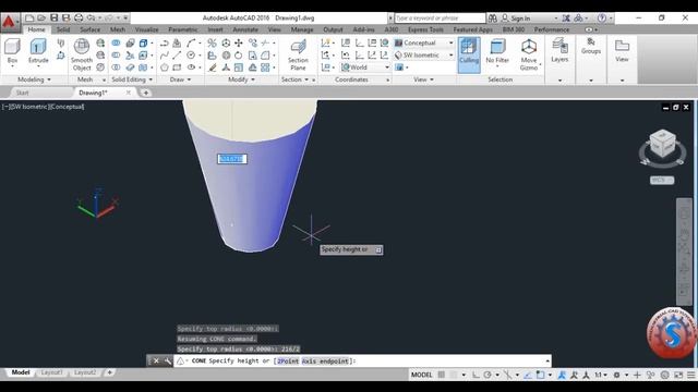 HOW TO DEVELOP A 3 DIMENSIONAL GENERAL CONE IN AUTO CAD TUTORIAL #146 смотреть онлайн