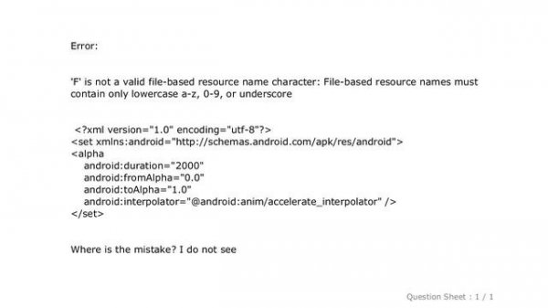 Android : Error: 'F' is not a valid file-based resource name character: File-based resource names m