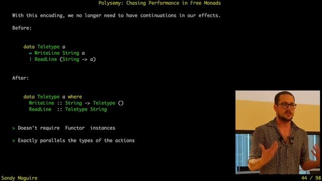 Polysemy: Chasing Performance in Free Monads — Sandy Maguire смотреть онлайн