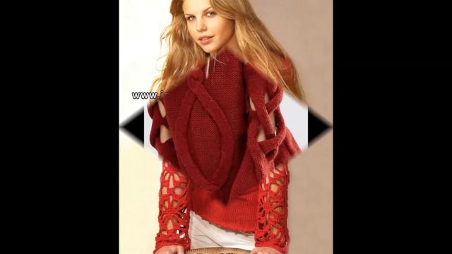 Красный Пуловер Спицами - 2019 / Red Pullover Knitting Needles смотреть онлайн