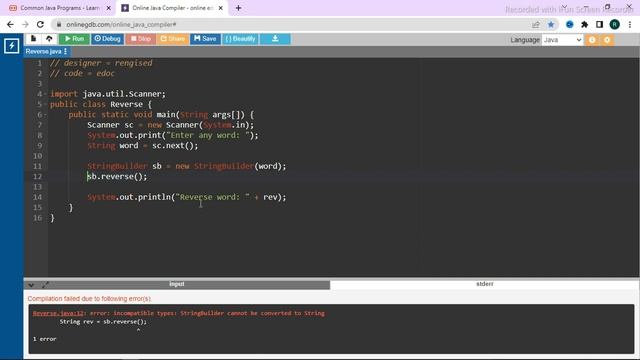 Reverse a Sentence in Java: A Designer Code Tutorial By Ritik Khandelwal смотреть онлайн