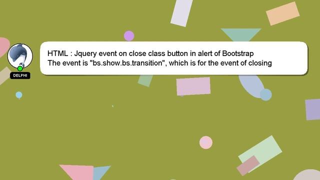 HTML : Jquery event on close class button in alert of Bootstrap смотреть онлайн