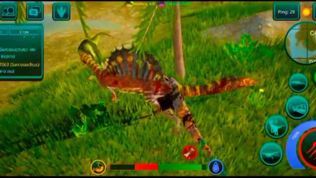 The Cursed Isle Pvp спинозавр против двух гиг пвп играю за спино против двух #thecursed #динозавры