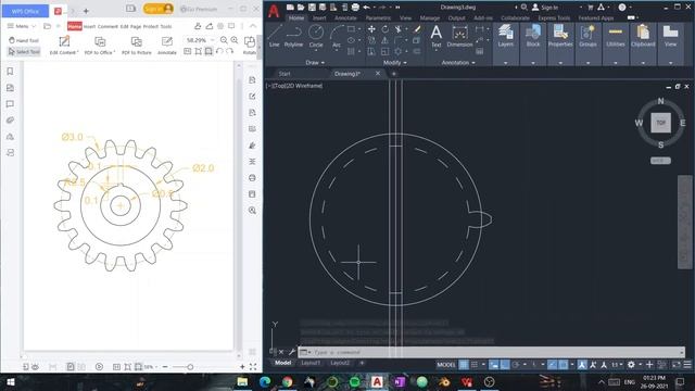 Gear in AutoCAD - 2D Drawing Timelapse смотреть онлайн