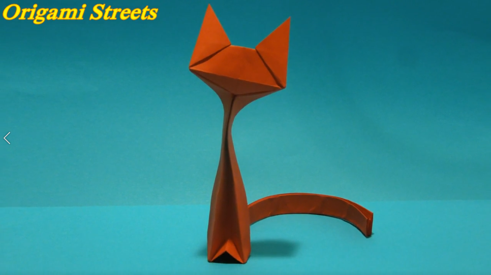 Как сделать кошку из бумаги. Оригами кошка.mp4 смотреть онлайн