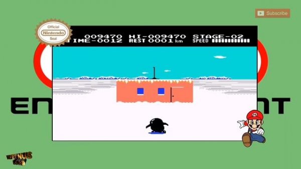 NES Arctic Adventure penguin&seal (gameplay)