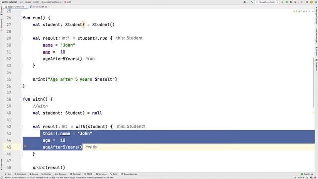 Run Scope functions | Kotlin | Latest 2021 смотреть онлайн