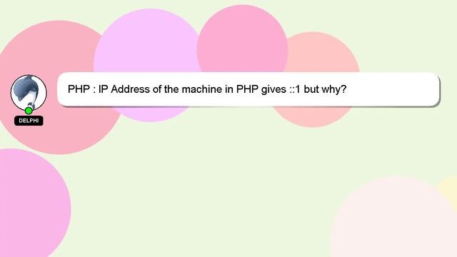 PHP : IP Address of the machine in PHP gives ::1 but why? смотреть онлайн
