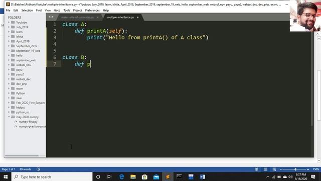 multiple inheritance in python смотреть онлайн