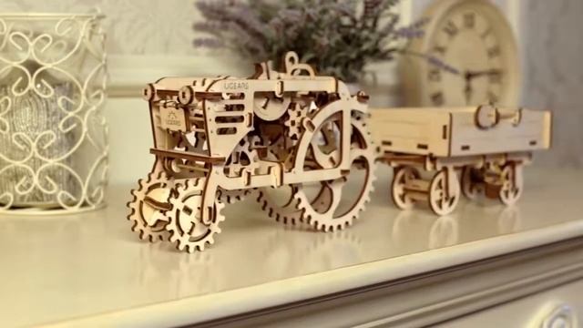 Механический 3D пазл прицеп для трактора смотреть онлайн
