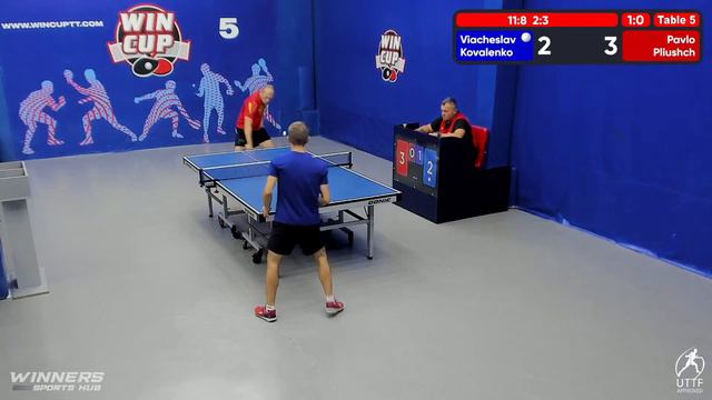 18:00 Коваленко Вячеслав 3-0 Плющ Павел стол 5  ЮГ-4  18.08.22