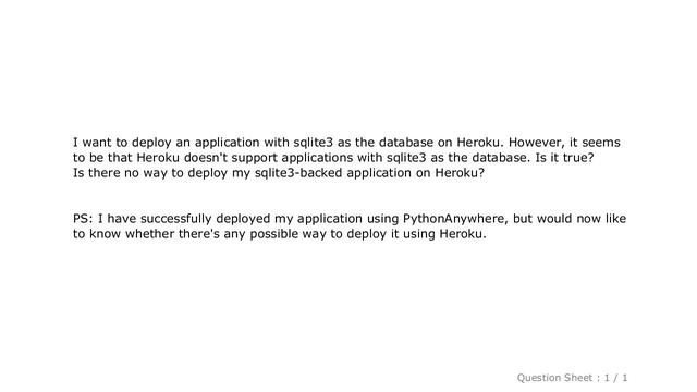 Django : Django: Deploying an application on Heroku with sqlite3 as the database смотреть онлайн