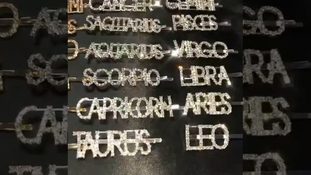 Hot sale bling diamond rhinestone zodiac hair pins | gold & silver zodiac hair clips смотреть онлайн