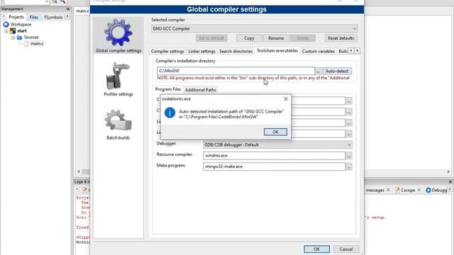 CodeBlocks Tutorial - Tried to run compiler executable 'C:\MinGW/bin/gcc.exe', but failed!Skipping. смотреть онлайн