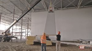 Вертикальный монтаж длинных сэндвич панелей