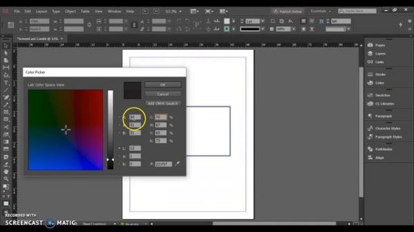 Using the Color Picker- Adobe InDesign CC